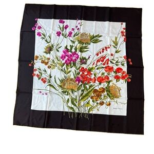 Vintage Yado Paris Silk(?) Floral Scarf